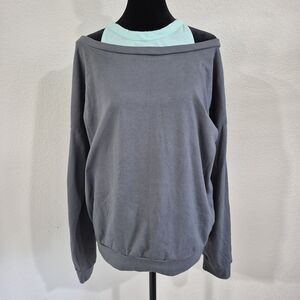 Gray Off-Shoulder Size M Sweatshirt